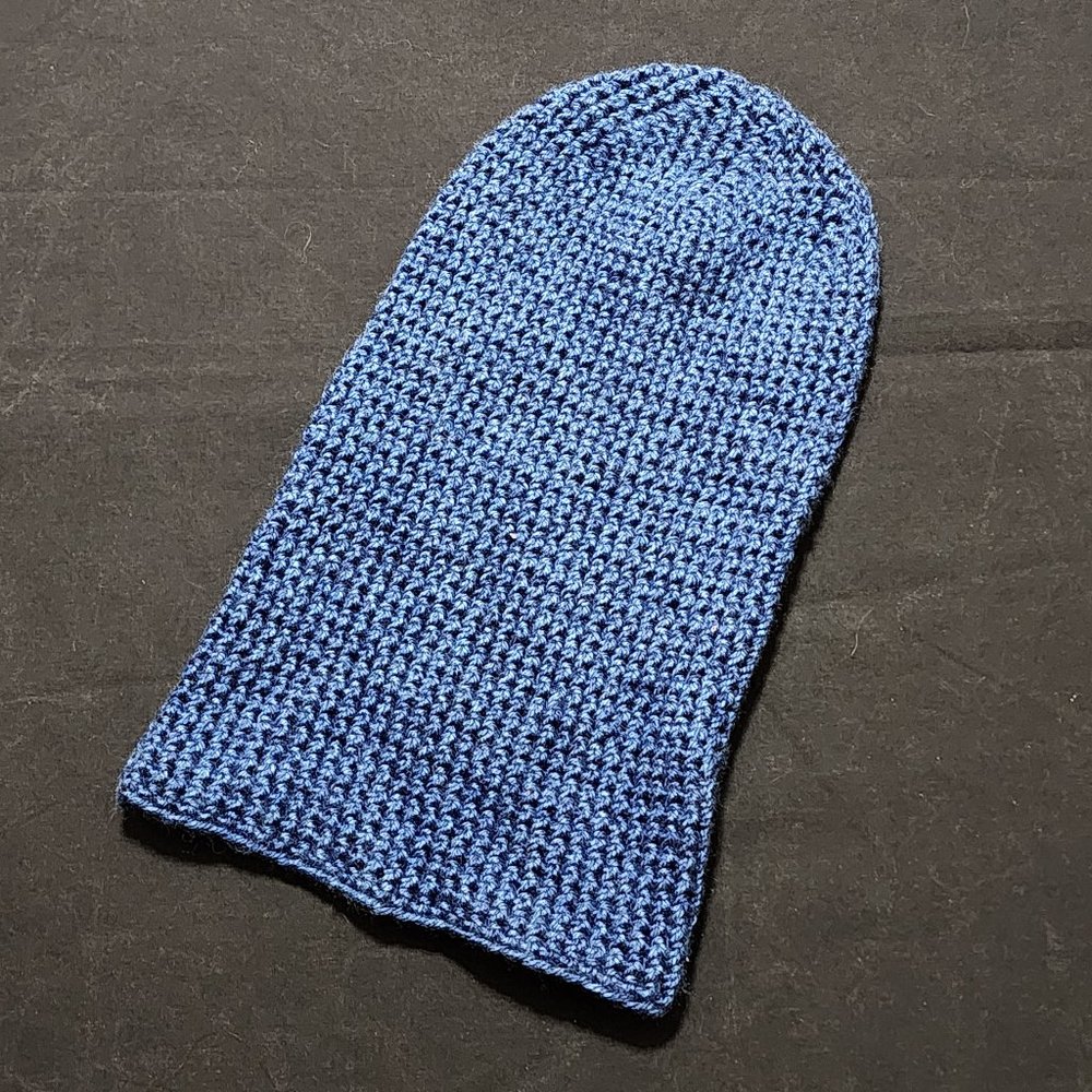 NWT Hand-Crocheted Medium Blue Slouchie